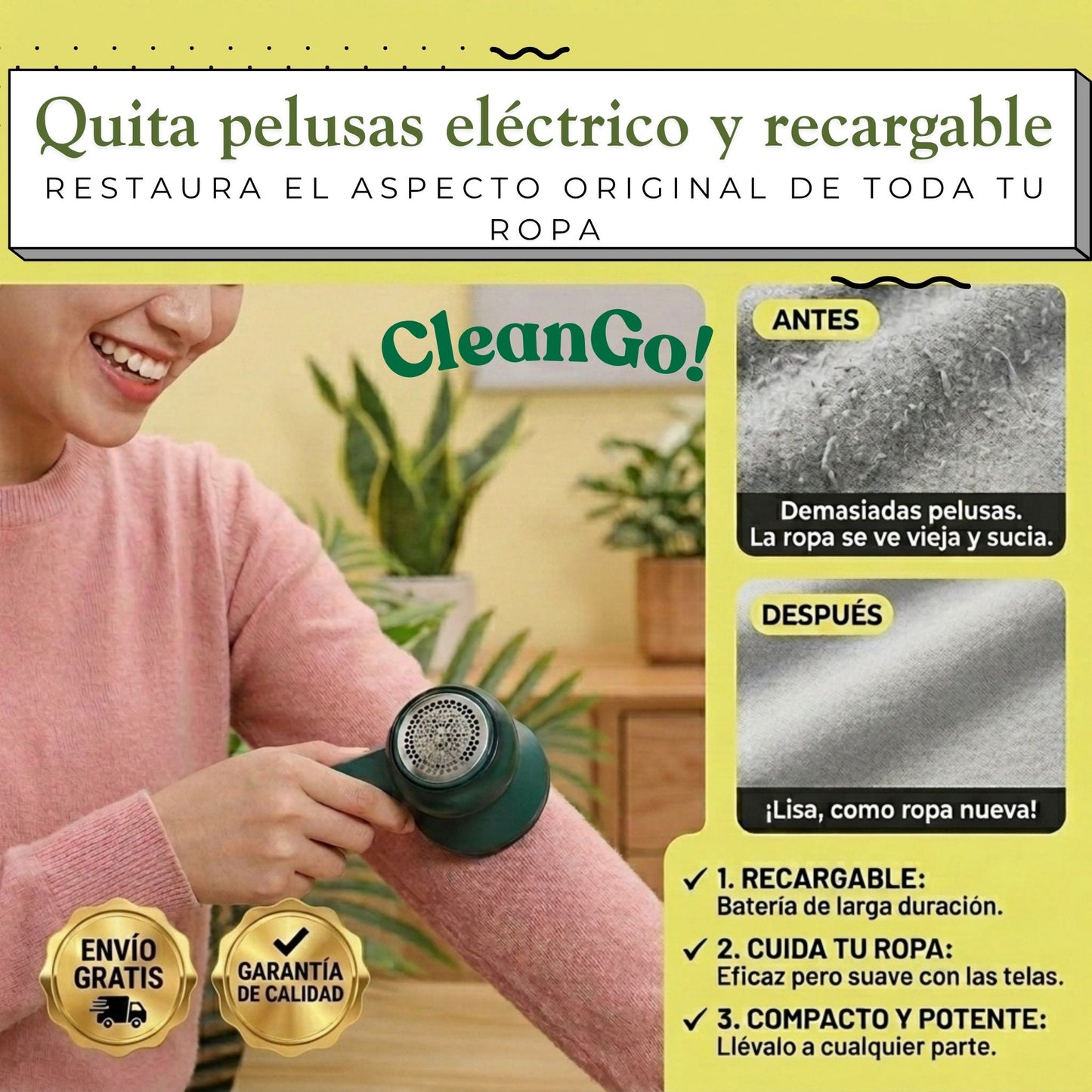 CleanGo - Ropa Sin pelusa ni pelo de mascota ⭐⭐⭐⭐⭐