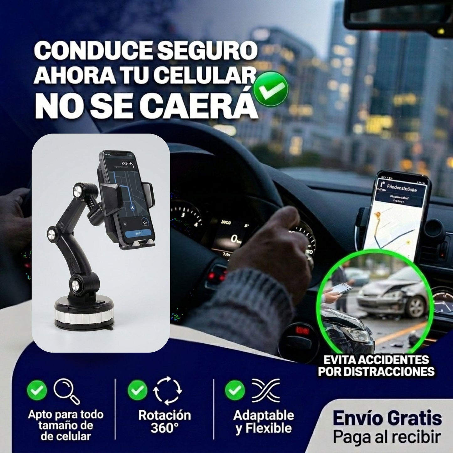 Grip360 - Soporte de celular firme, incluso con calor ⭐⭐⭐⭐⭐