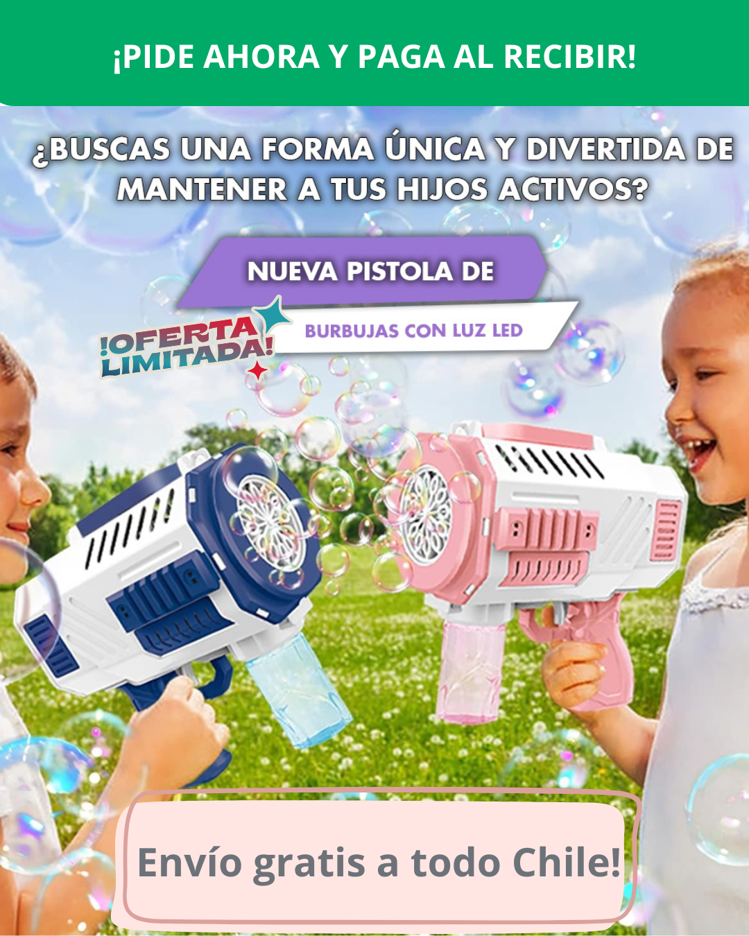 ROCKET: Máquina De Burbujas Bazooka led