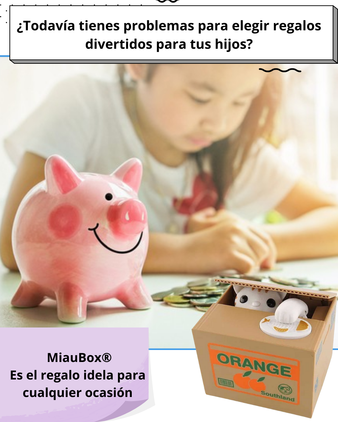 MiauBox® Alcancía Electrónica Gato Roba Monedas