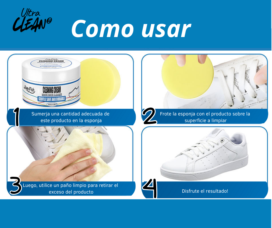 UltraClean® Crema limpiadora para zapatos blancos