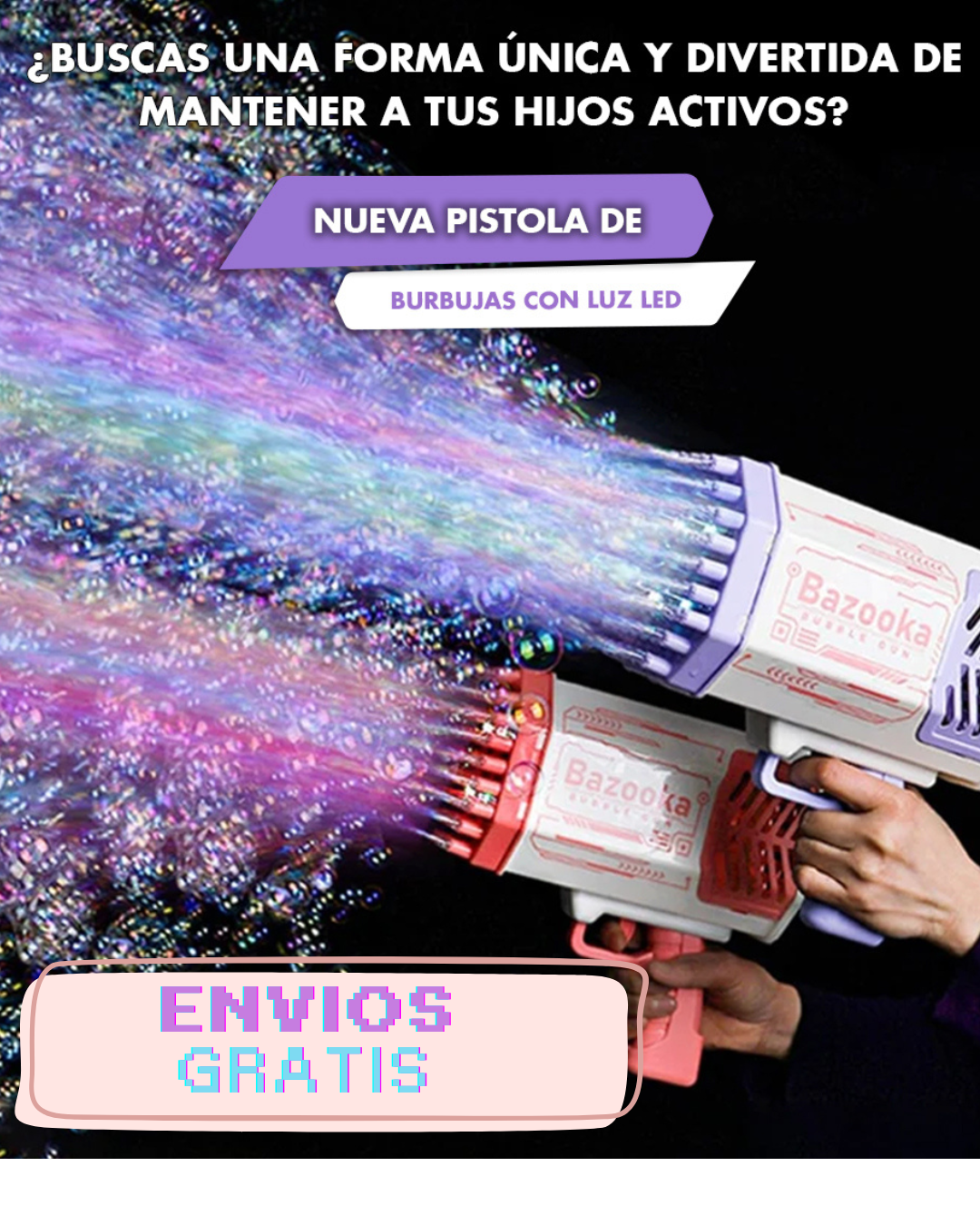 ROCKET: Máquina De Burbujas Bazooka led