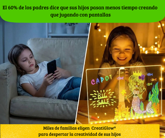 CreatiGlow® Pizarra LED acrílica creativa con efecto neón