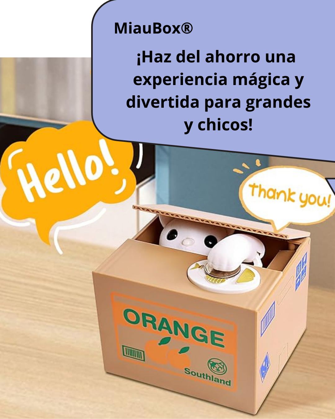 MiauBox® Alcancía Electrónica Gato Roba Monedas