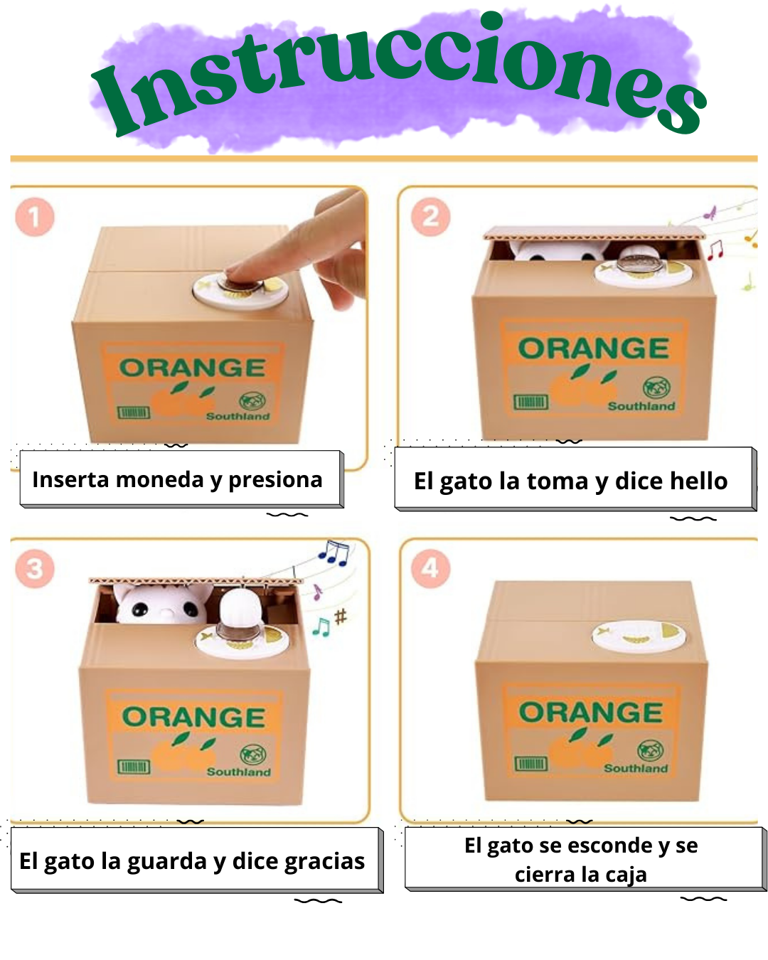 MiauBox® Alcancía Electrónica Gato Roba Monedas