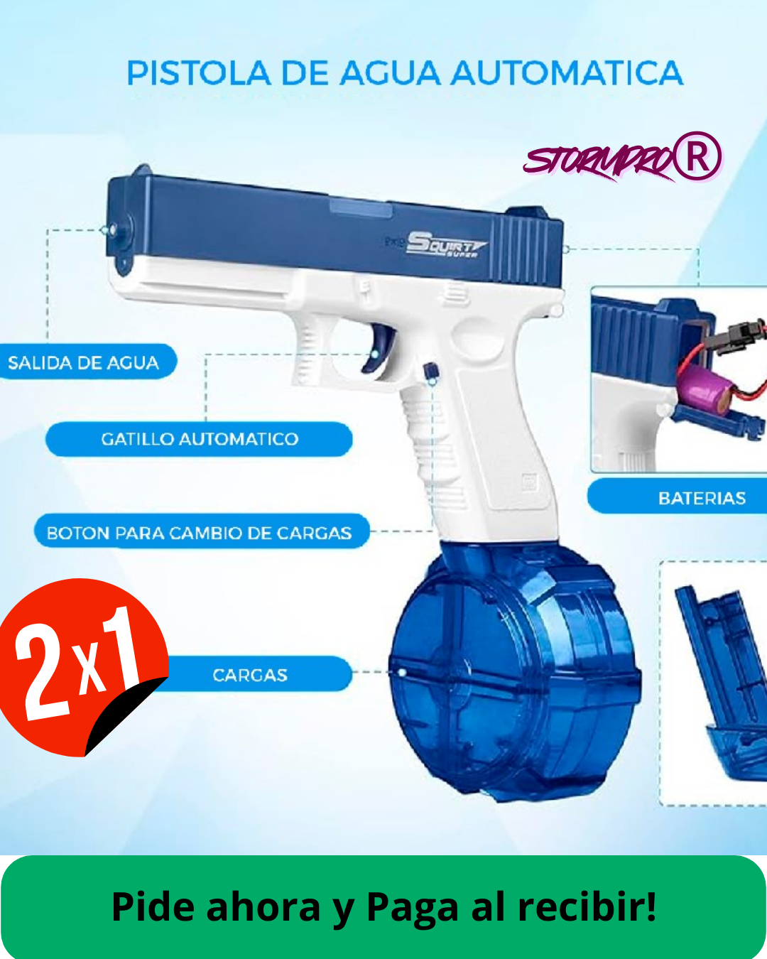 StormPro® PISTOLA DE AGUA ELÉCTRICA