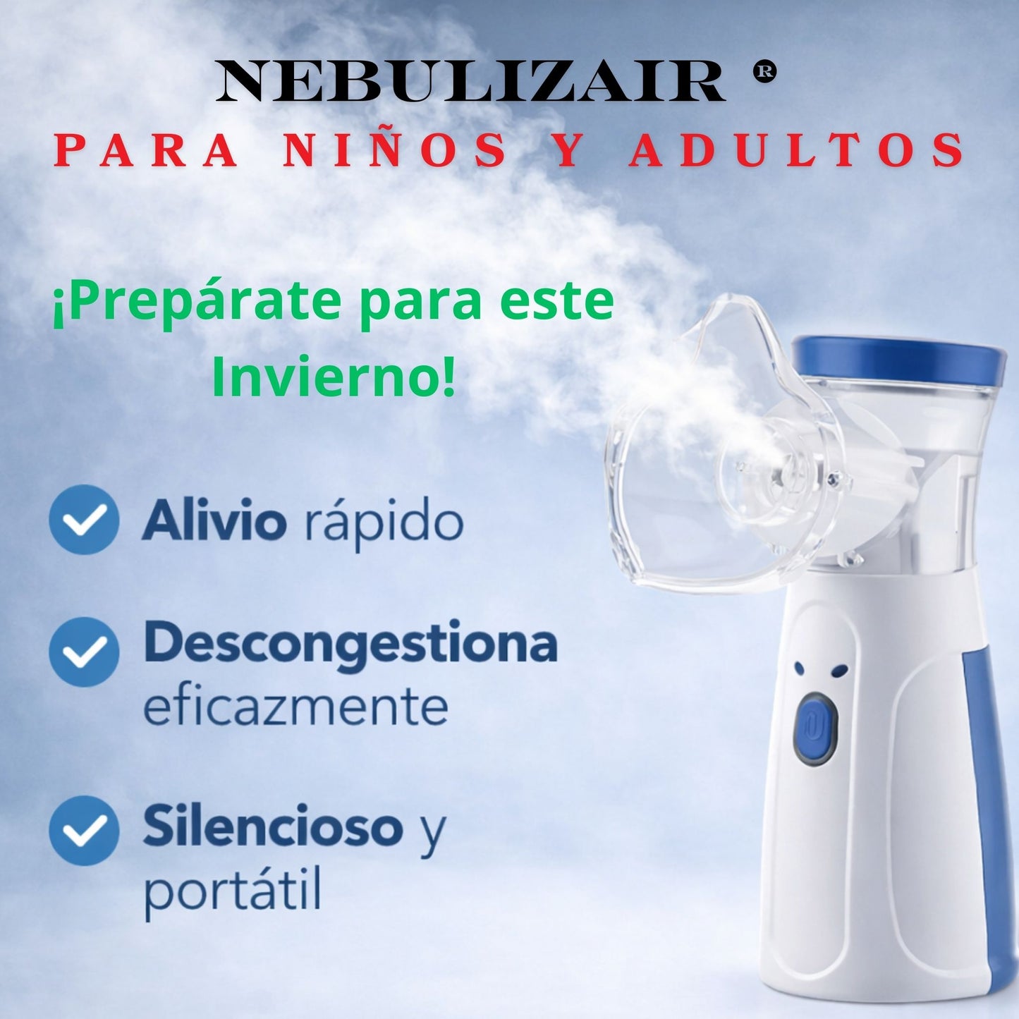 NebulizAir ® - Alivio Respiratorio  para Niños y Adultos             ⭐⭐⭐⭐⭐